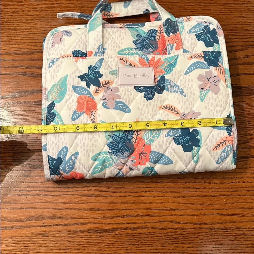 Vera Bradley Blue and Coral Floral Cosmetic Bag